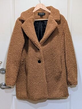 EUC Liz Claiborne Outerwear L Brown Super Plush Teddy Coat